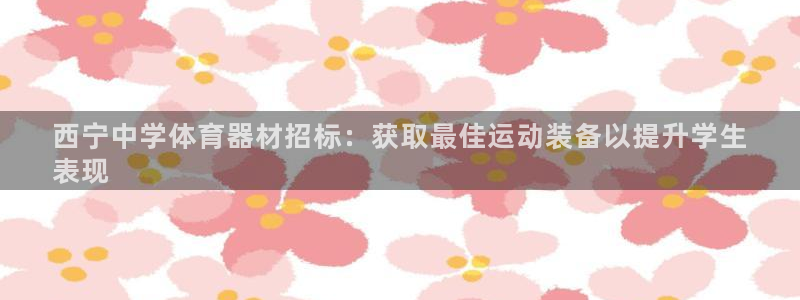 耀世娱乐是不是赚钱快：西宁中学体育器材招标：获取最佳